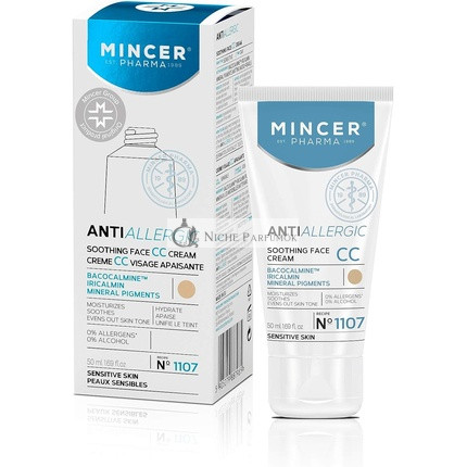 Mincer Pharma Anti Allergic Soothing Moisturizing CC Cream for Sensitive Skin with Bacocalmine, Iricalmin and Mineral Pigments 50ml