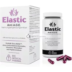   Elastic Anti A.G.E. Hyaluronic Acid Dracobelle Nu Vitamin C B3 B5 Zinc Selenium Moisturizing and Skin Elasticity Improvement 60 Vegan Capsules