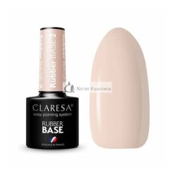   CLARESA UV Nail Polish Rubber Base Manicure & Pedicure 5ml - Shade 02 Half-Transparent Light Pink