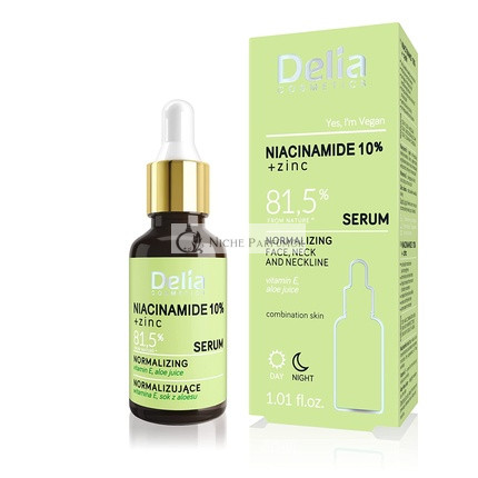 Delia Cosmetics Niacinamide 10% + Zinc Normalizing Serum for Combination Skin with Blemishes 30ml