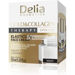   Delia Cosmetics Gold & Collagen Elasticizing Night Cream Vitality Radiance Colloidal Gold Collagen Red Clover Extract Hyaluronic Acid 50ml