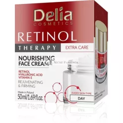   Delia Cosmetics Retinol Therapy Face Cream for Every Skin Type Firming and Nourishing with Hyaluronic Acid and Retinol 50ml