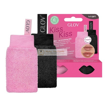GLOV Kiss&Kiss Set of 2 Lip Care Exfoliating Gloves Lip Scrub Dry and Cracked Lips Massage Gloves