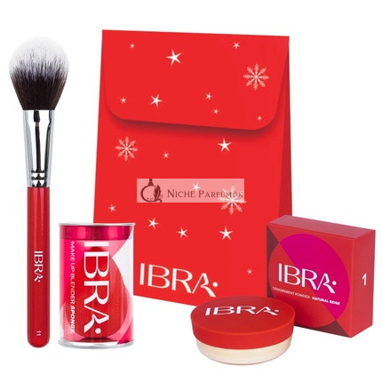 Ibraset Loose Transparent Powder With Sponge And Powder Brush - 12g