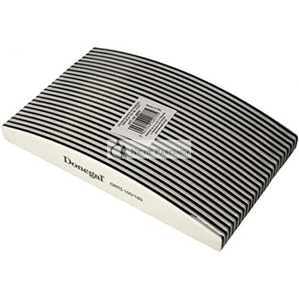 24 Pack Donegal Curved Zebra Nail File 100/180 Grit for Acrylic Gel Tips 178 x 29mm