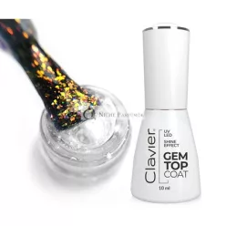   UV Nail Polish GEM TOP COAT CLAVIER with Glitter High Gloss Nail Gel UV for Nail Design Gel Polish Ruby