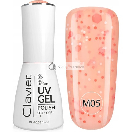 Luxury Nail Hybrid UV Gel Polish 10ml Bottle with Applicator Lasts up to 3 Weeks for UV and LED Lamps Curing 2 Minutes in UV or 30 Seconds in LED Light Device Papaya