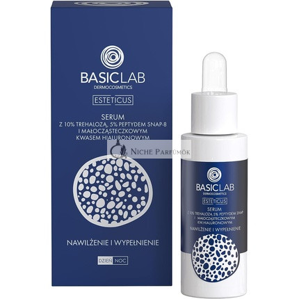 Basiclab Serum with Trehalose 10% and 5% Peptide for Hydration and Wrinkle Reduction 30ml