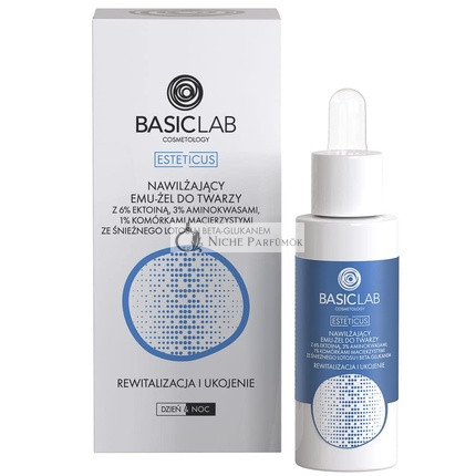 Basiclab Moisturizing Emulgel Serum with 6% Ectoin, 3% Amino Acids, 1% Snow Lotus Stem Cell and Beta-Glucan 30ml