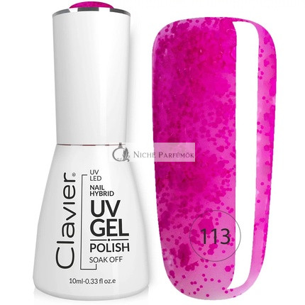 Clavier Luxury Hybrid Nail Polish With Holographic Particles 113 Berry Shake 10ml