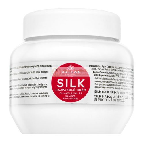 Kallos Silk Hair Mask - Smoothing Mask for Thick and Unruly Hair 275 ml