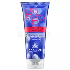   Kallos GoGo Silver Reflex Shampoo Toner Shampoo for Platinum Blonde and Gray Hair 200 ml