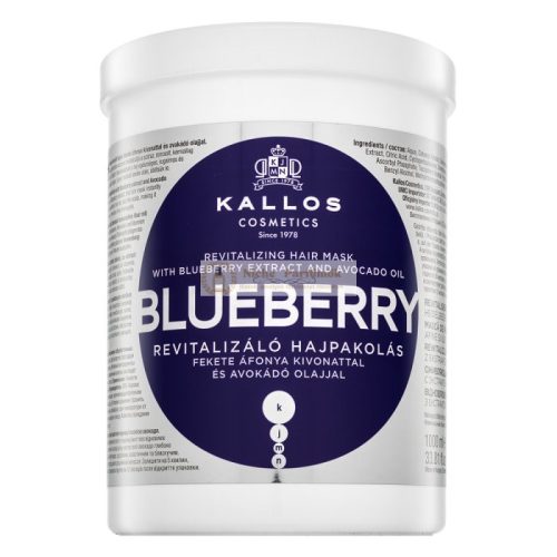 Kallos Blueberry Revitalizing Hair Mask - Revitalizing Mask for Dry and Damaged Hair 1000 ml