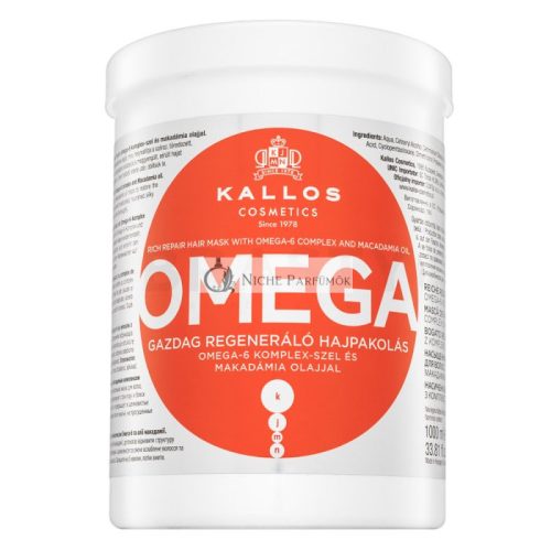 Kallos Omega Rich Repair Hair Mask Nourishing Mask for Damaged Hair 1000 ml