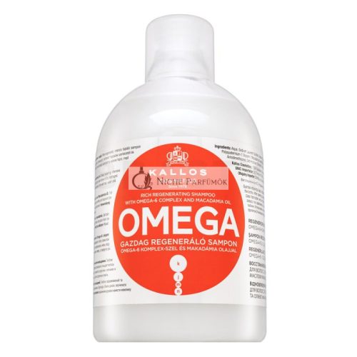 Kallos Omega Rich Regenerating Shampoo Strengthening Shampoo for Damaged Hair 1000 ml