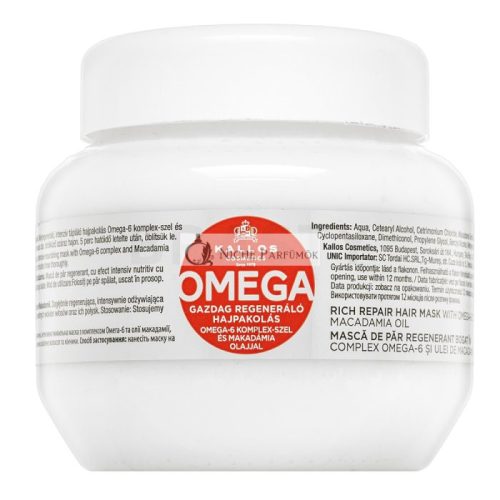 Kallos Omega Rich Repair Hair Mask Strengthening Mask for Fragile Hair 275 ml