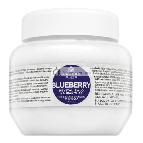Kallos Blueberry Revitalizing Hair Mask for Dry and Damaged Hair 275 ml