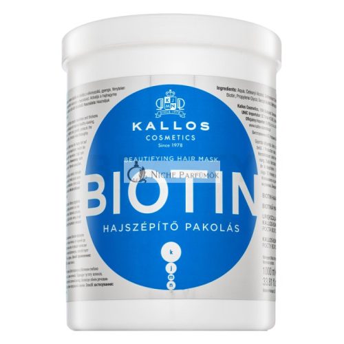Kallos Biotin Beautifying Hair Mask Strengthening Mask for Weak Hair 1000 ml