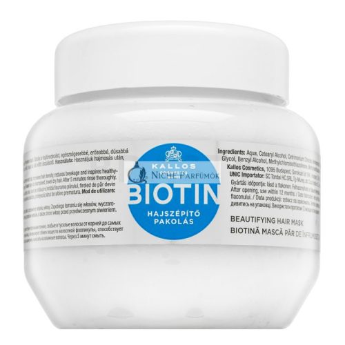 Kallos Biotin Beautifying Hair Mask Strengthening Mask for Weak Hair 275 ml