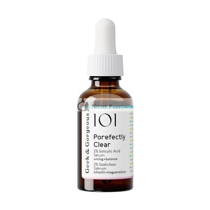Geek & Gorgeous POREfectly CLEAR Pore Refining Serum with 2% Salicylic Acid and Sarkosin for Clearer Skin 30ml Dropper Bottle