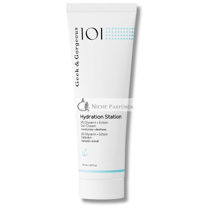Geek & Gorgeous Hydration Station Light Refreshing Gel Cream with Glycerin and Ectoin for Normal, Oily, and Combination Skin 50ml Tube