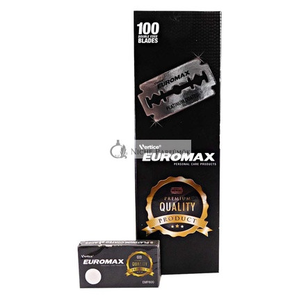 Euromax Platinum Coated Japanese Steel Double Edge Razor Blades 100 Blades
