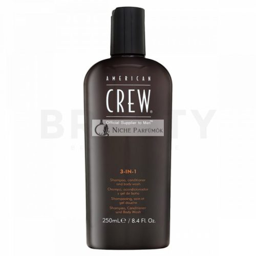 American Crew 3-in-1 Shampoo, Conditioner, and Body Wash for Daily Use 250 ml