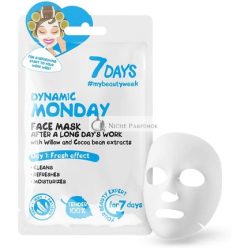   7DAYS Face Mask Beauty Firming and Hydrating Sheet Mask with Shea Butter, Argan Oil, Hyaluronic Acid and Cocoa Beans 33g - Monday