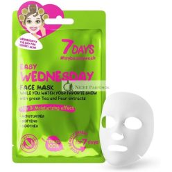   7DAYS Face Mask Beauty Firming and Hydrating Sheet Mask with Collagen Shea Butter Hyaluronic Acid and Pear Acne Treatment Brightening Anti Aging Anti Fatigue 33g - Wednesday