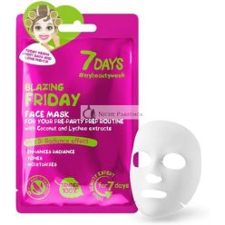   7DAYS Face Mask Beauty Firming Hydrating Sheet Mask with Collagen Shea Butter Hyaluronic Acid and Coconut Water Acne Treatment Brightening Anti-Aging Anti-Fatigue 33g - Friday