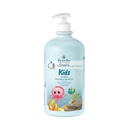 Kids Shower Gel and 2-in-1 Shampoo for Children 1000ml Family Fresh