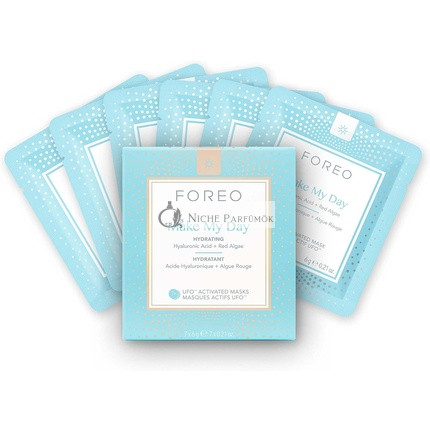 FOREO Make My Day UFO Activated Facial Mask for Dry Dehydrated Skin 7 Pack Moisturizing and Anti-pollution Hyaluronic Acid and Red Algae Clean Formula Cruelty-free Compatible with all UFO devices
