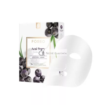 FOREO Acai Berry Firming Sheet Mask for Dry and Aging Skin 3 Pack - Hydrating Antioxidant Restoring Clean Formula