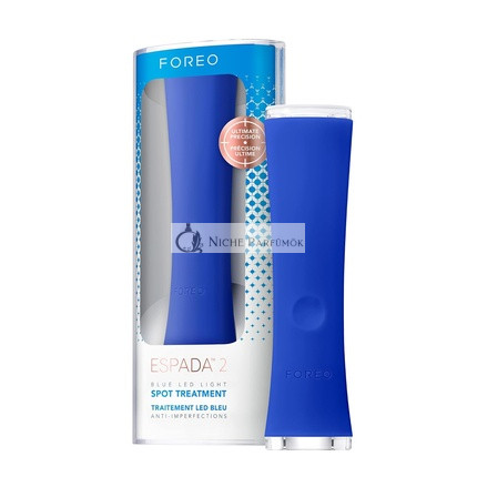 FOREO ESPADA 2 Blue LED Light Therapy Acne Treatment Skincare Device Medical-grade Silicone Acne Scar Treatment for Face Pimple & Acne Removal FDA cleared Cobalt Blue
