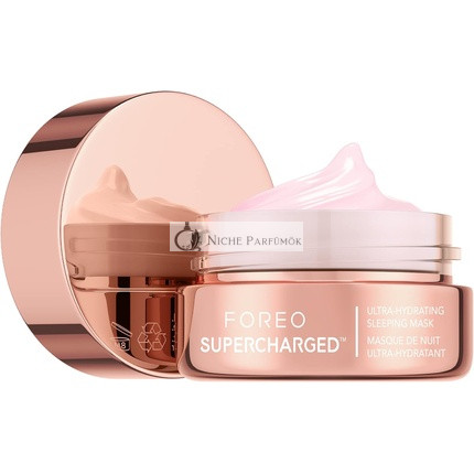 FOREO SUPERCHARGED Overnight Mask Night Cream Face Moisturizer Rejuvenating Care Hyaluronic Acid Vitamin E Vegan Cruelty Gluten-Free Eco-Friendly 75ml
