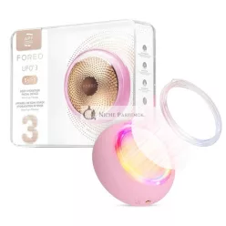   FOREO UFO 3 5-in-1 Full Facial LED Mask Treatment Deep Moisturizer Anti-Aging Face Mask Beauty Face Massager Pearl Pink