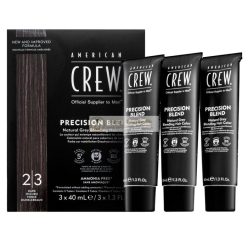   American Crew Precision Blend Natural Gray Coverage Hair Color for Men Dark 3 x 40 ml