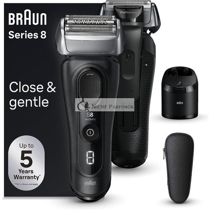 Braun Series 8 Men's Shaver with 4+1 Shaving Head, Electric Shaver, Precision Trimmer, Cleaning Station, 60 Min Runtime, Wet & Dry, Gift for Men, Made in Germany 8560cc Black