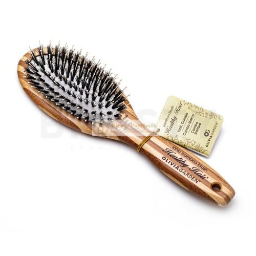 Olivia Garden Healthy Hair Bamboo Brush Ionic Combo Paddle HH-P6 Hair Brush with Nylon and Boar Bristles