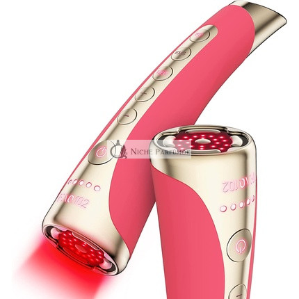 FAQ 102 EMS RF & 8 LED Light Therapy Facial Toning Red Light Therapy T-Sonic Face Massager Radio Frequency Skin Tightening Wrinkle Skin Care Beauty Products Pink Ruby