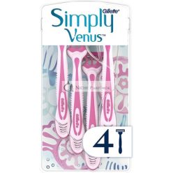   Gillette Simply Venus3 Disposable Razors with 3 Blades Moisture Strip Smooth and Protected Skin 4 Razors