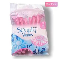   Gillette Venus Simply Venus Lady Shaver Disposable Razor Blades - Pack of 12