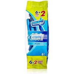   Gillette Blue II Plus Disposable Razors by for Men - 8 Count Razor