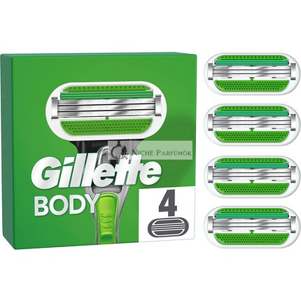Gillette Body Razor Blades for Men 4 Replacement Blades 3 Blades Stronger Than Steel