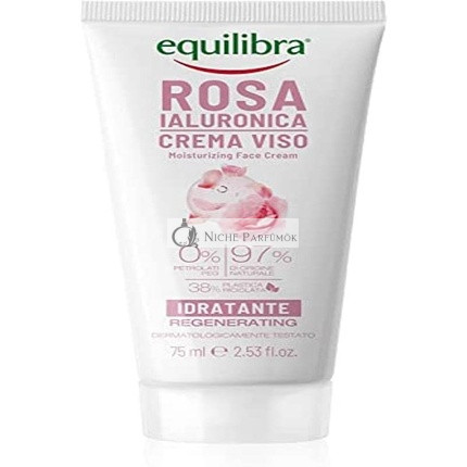 Equilibra Face Hyaluron-Rose Moisturizing Face Cream with Damask Rose and Hyaluronic Acid 75ml
