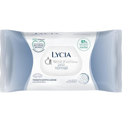 Lycia Makeup Remover Wipes for Normal Hair with Hyaluronic Acid 60 Towels
