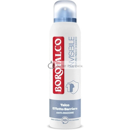 Borotalco Blue Invisible Spray Deodorant Formula without Alcohol with Talc Barrier Effect 150ml
