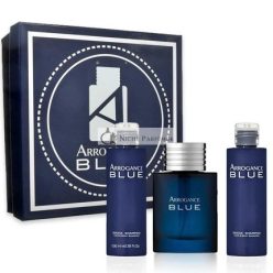   Arrogance Blue Men's Gift Box Perfume Edt 50ml 2 x Shower Shampoo 100ml