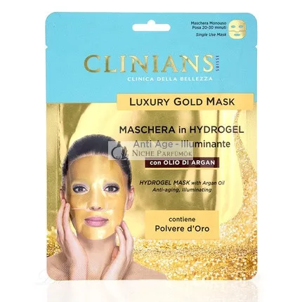 Clinians Anti-Age Gold Face Mask in Hydrogel with Argan Oil