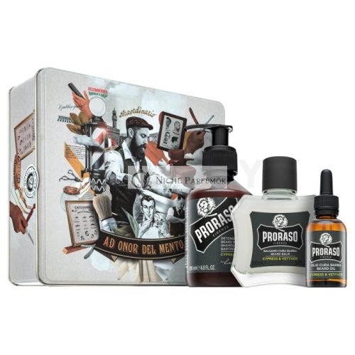 Proraso Cypress And Vetiver Gift Set Metal Box Beard Care 200 ml + 100 ml + 30 ml